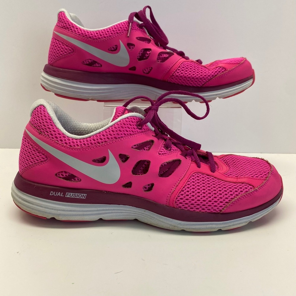 Nike Dual Fusion Lite Running Shoes Women's Pink Silver Athletic Sneakers US 10 - Picture 2 of 10